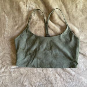 Olive Green Tye dye sports bra